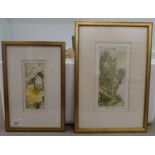 Two works after Edith Cowlishaw - floral studies  coloured prints  bearing pencil signatures  2" x