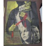 A folded, printed colour French film poster, advertising 'Bunny Lake is Missing' starring Laurence