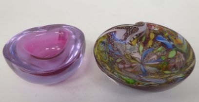 A 1950s Murano Bizantino glass bowl, attributed to Avem; and a 1950s, attributed