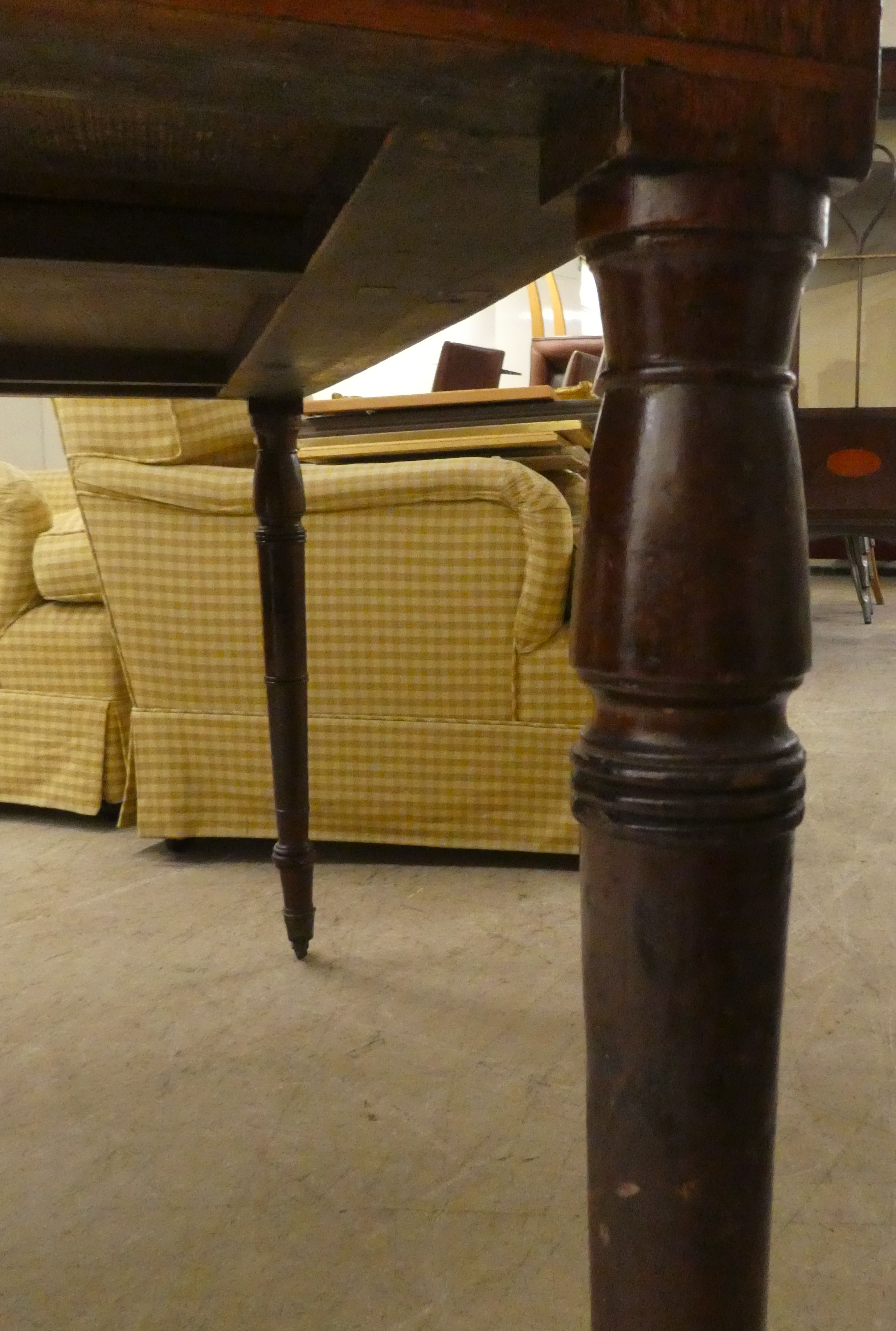 A late Victorian mahogany library table with a tooled and gilded hide scriber, over an arrangement - Image 7 of 9