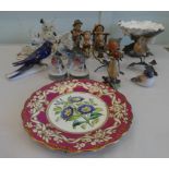 Ornamental figures: to include Goebel Hummel figures  approx. 4"h; and European porcelain