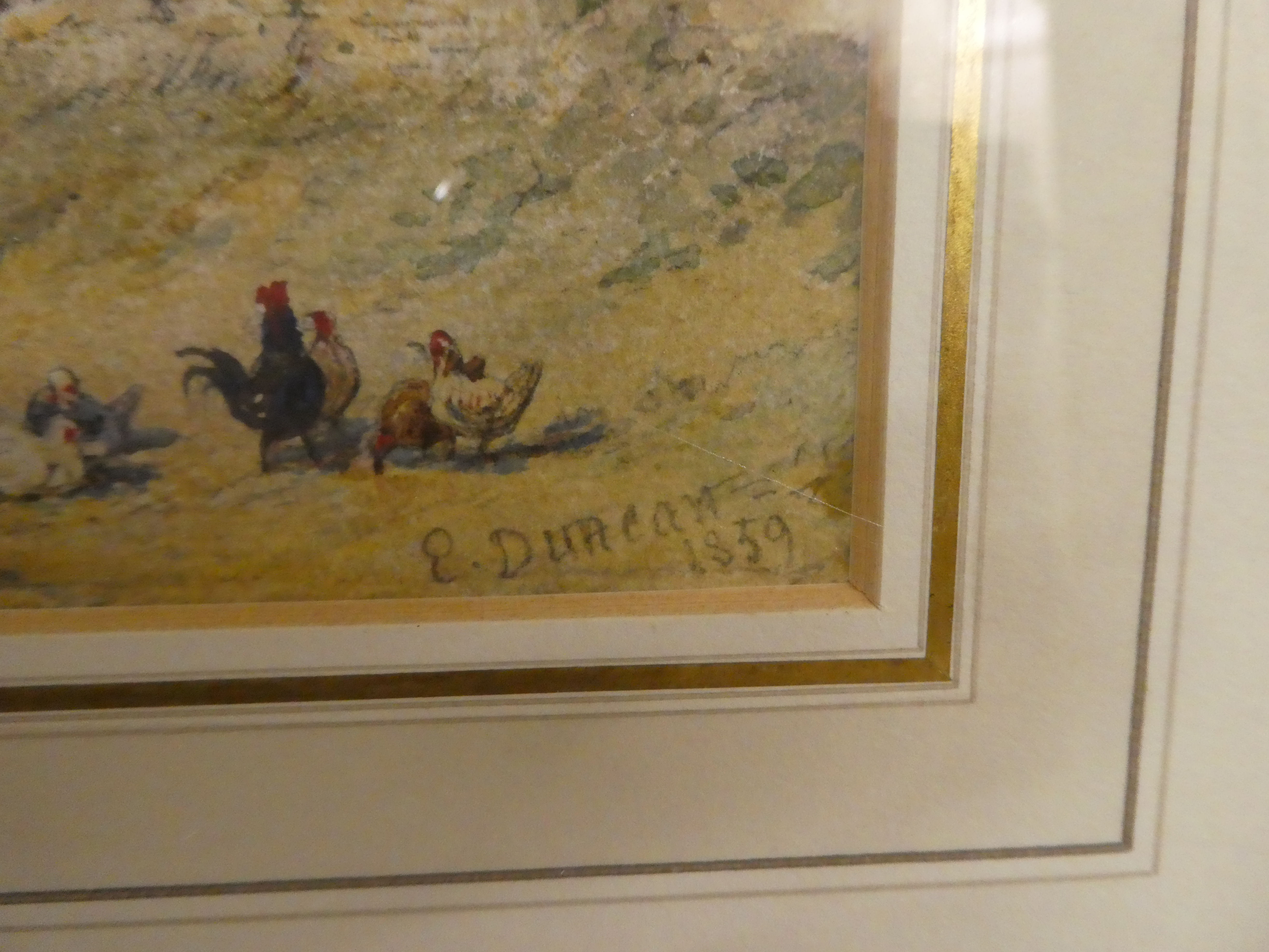 Four framed watercolours: to include E.Duncan - a hillside view  bears a signature & dated 1859 - Image 3 of 8