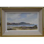 SM Robertson - a shoreline scene  oil on board  bears a signature  10" x 8"  framed