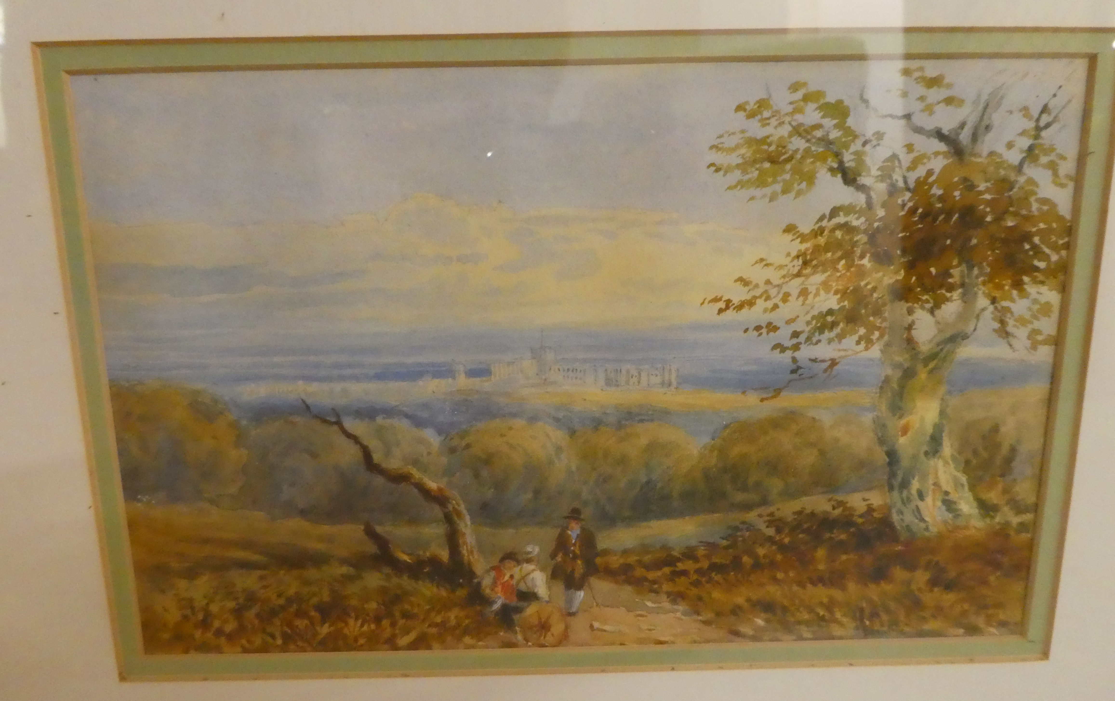 Four framed watercolours: to include E.Duncan - a hillside view  bears a signature & dated 1859 - Image 4 of 8