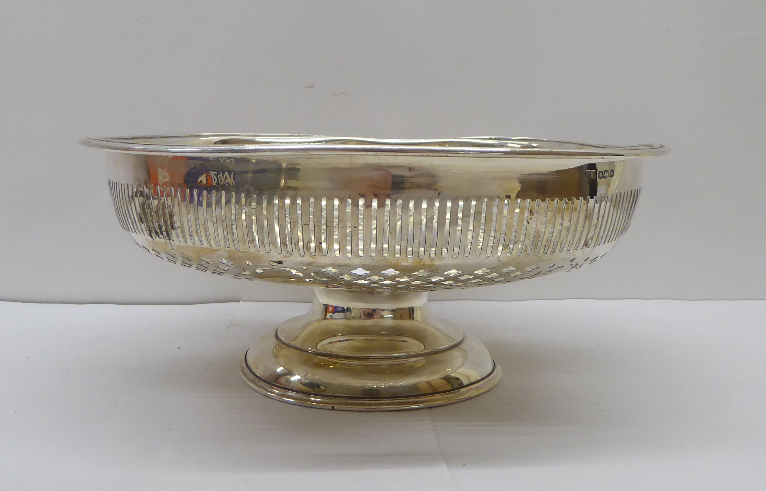 A silver pedestal fruit dish  Sheffield 1940  4"h
