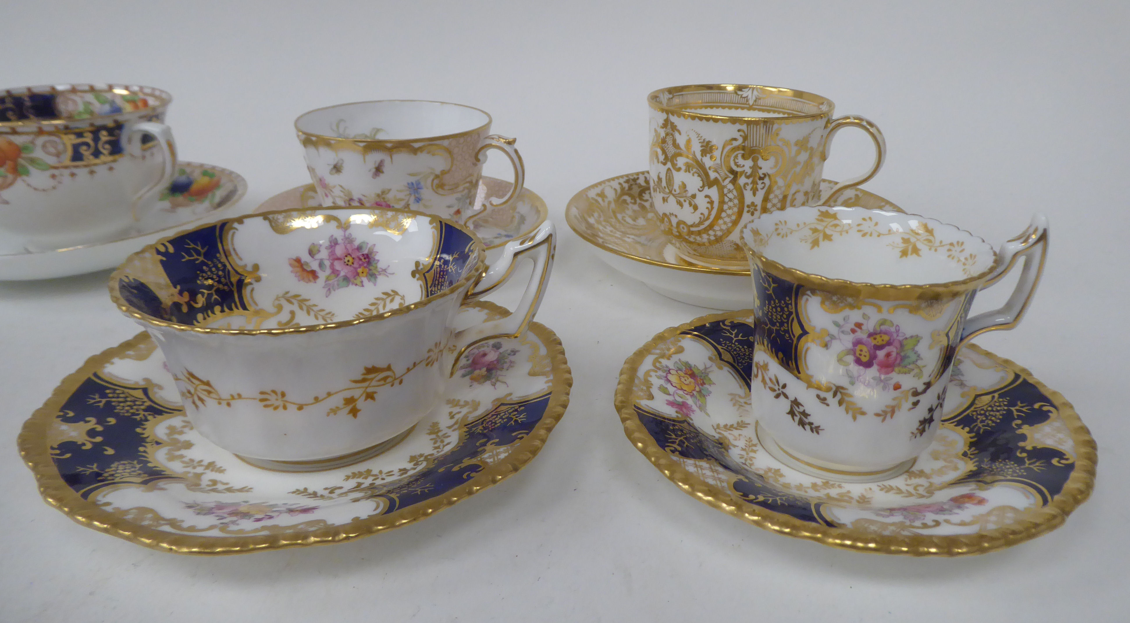 Eleven individual china cabinet cups and saucers: to include examples by Royal Worcester and - Image 6 of 10