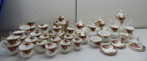 Royal Albert china Country Rose pattern tea and coffee ware  comprising approx fifty pieces: to