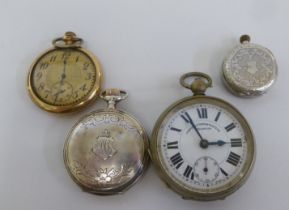 Early 20thC pocket watches: to include a gold plated Elgin, face by an Arabic dial