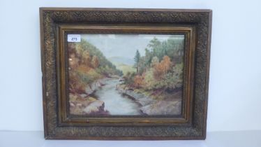 JB Baker - a highland stream  watercolour  bears a signature & dated October 1918  9" x 13"  framed