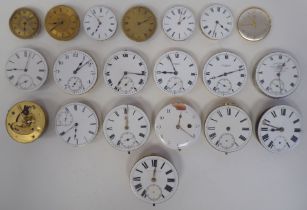 Pocket watch spares and repairs, movements and dials