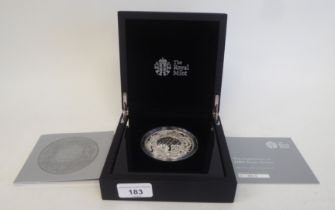 A Royal Mint £10, 2013 5ozs silver proof coin, celebrating the Christening of HRH Prince George