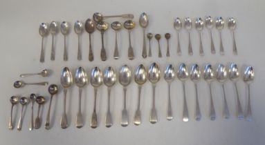 19thC silver teaspoons, coffee condiments and other spoons  mixed marks