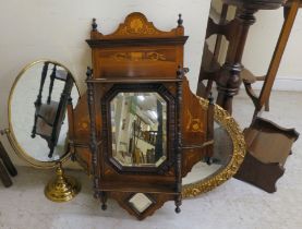 Three dissimilar mirrors: to include an Edwardian rosewood and marquetry framed example,