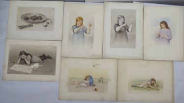 Henry Robert Robertson - a folio of sketches and watercolours  bearing monograms & inscriptions