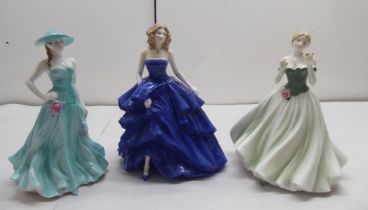 Three Royal Worcester china figures: to include 'Laura'  9.5"h