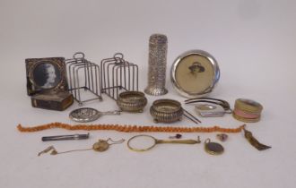 Silver, silver gilt, white metal and other items: to include a folding vanity case