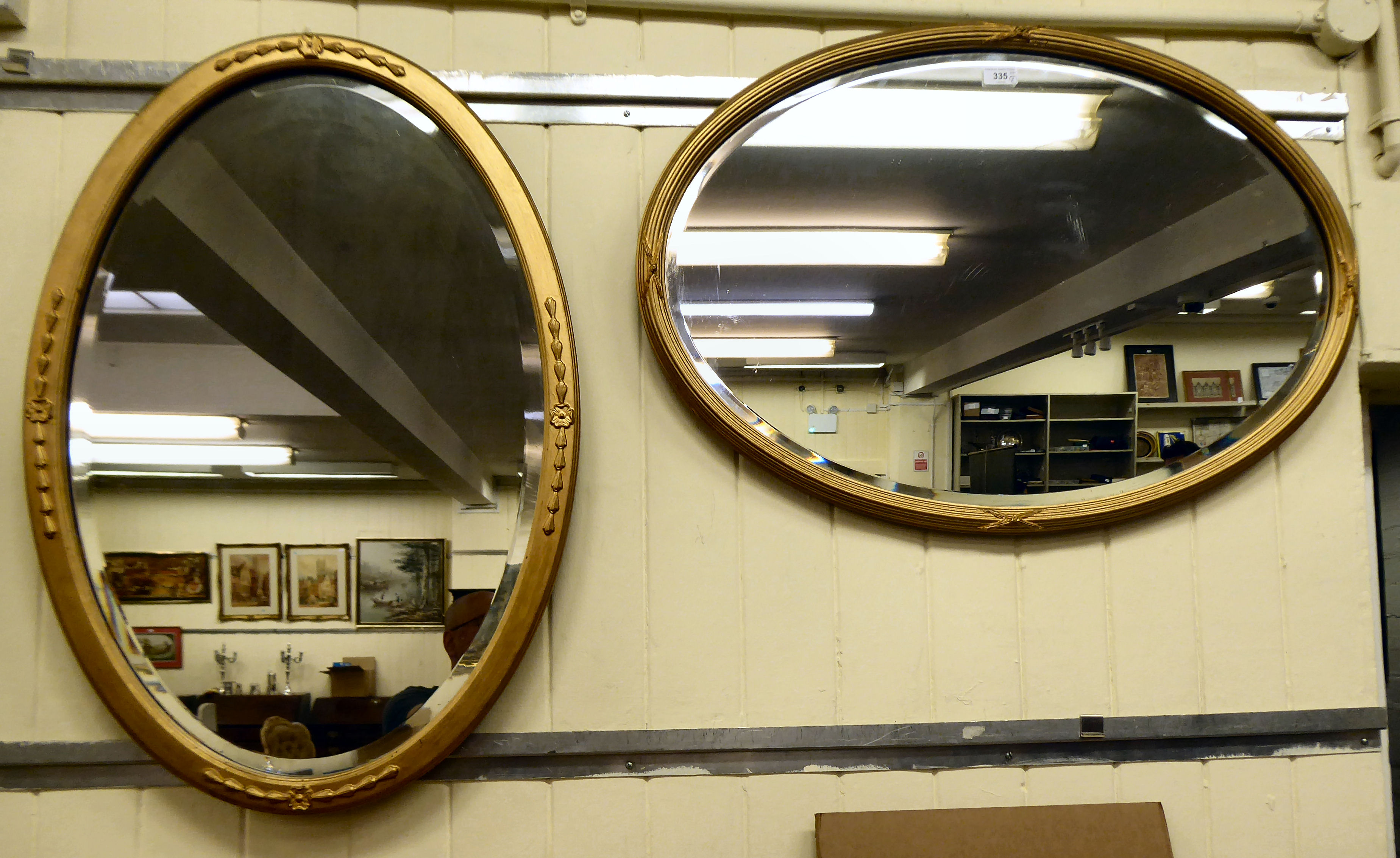 Mirrors: to include an early 20thC example, in a reeded gilt frame  23" x 31"