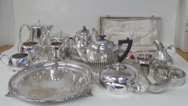 Silver plated tableware: to include a Victorian style serving tray  11"dia