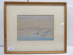 Janet Robertson - 'Dalmatian Coast seen from the Steamer, January 1935'  watercolour  bears an