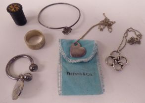 White metal jewellery: to include a ring and necklaces  stamped 925