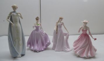 Four china figures: to include a Royal Doulton 'Reflections'  HN3046  13"h