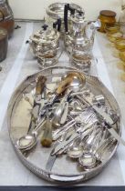 Silver plated tableware: to include a Victorian style four piece tea set