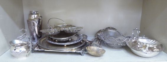 Silver plate: to include a Walker & Hall cocktail shaker  8"h