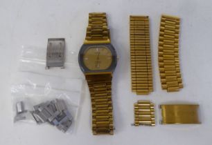 A Rado Dirstar gold plated and stainless steel cased bracelet wristwatch, the automatic movement