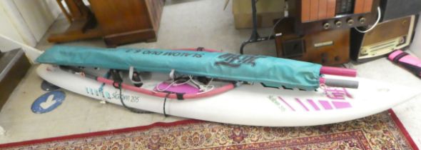 A Slalom 925 Hi-Fly sailboard and ancillary equipment