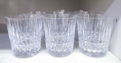 A set of eight Waterford crystal tumblers  3.75"h