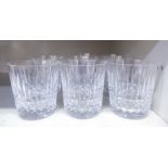 A set of eight Waterford crystal tumblers  3.75"h