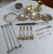 Silver, white metal and other items: to include flatware  mixed marks