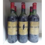 Six bottles of 1973 Chateu Brane-Cantenac Margaux