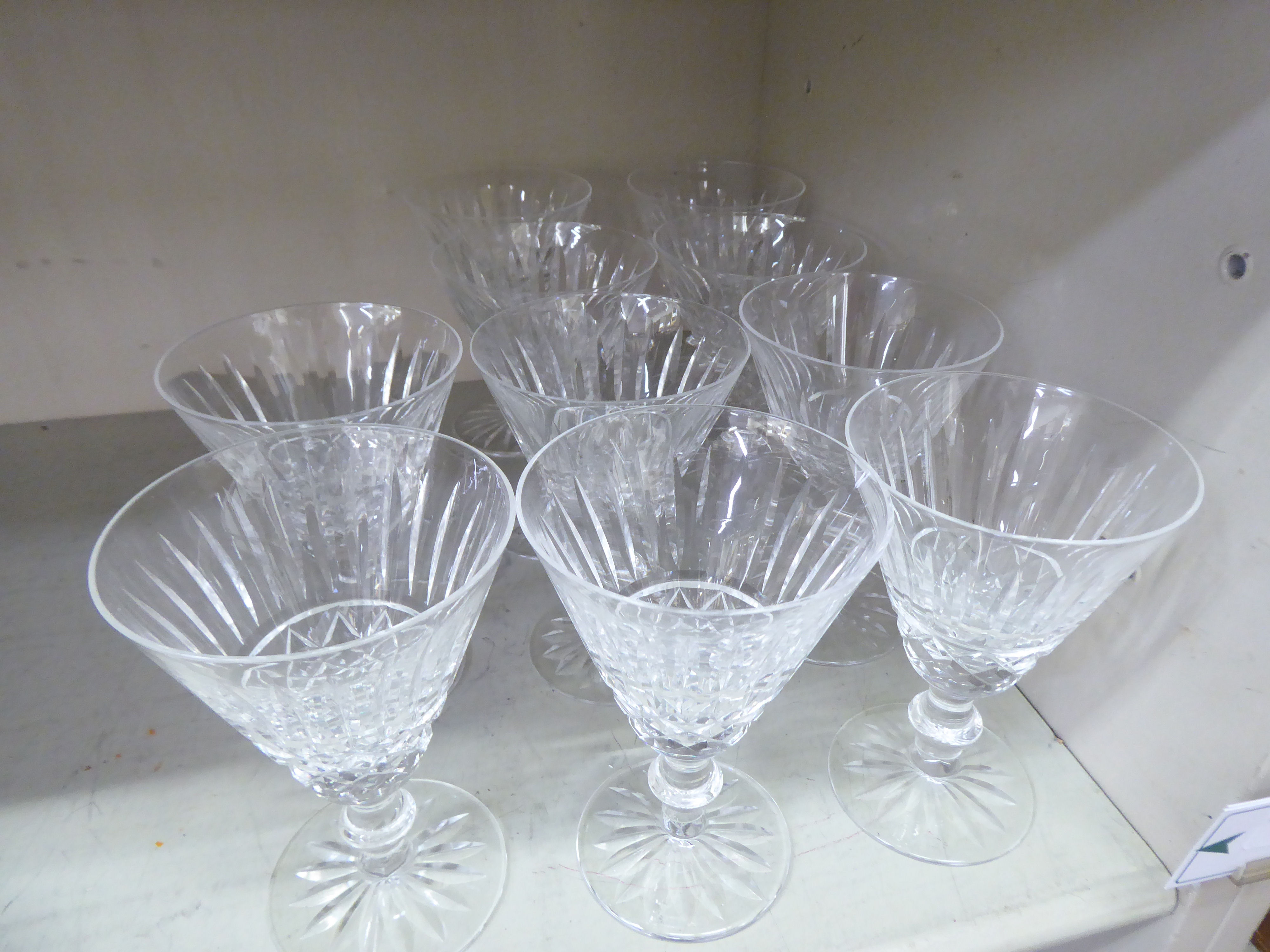 A set of ten Waterford crystal conical pedestal wine glasses  5.5"h - Image 3 of 3