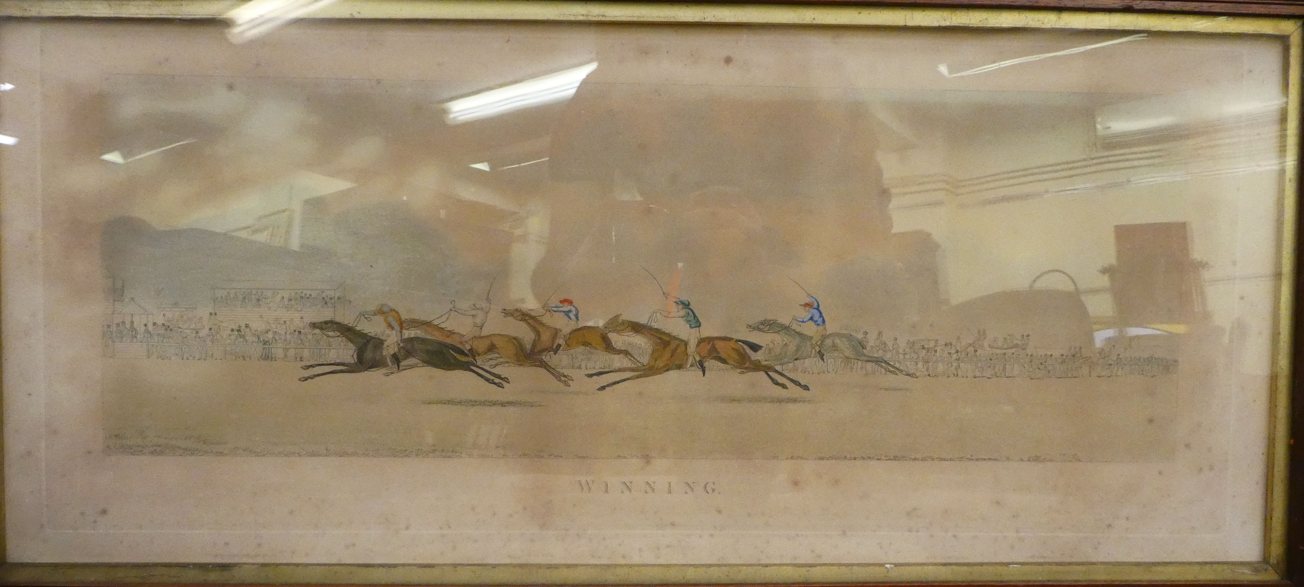 A series of four late 19thC equestrian studies  prints  24" x 11"  framed - Image 4 of 4