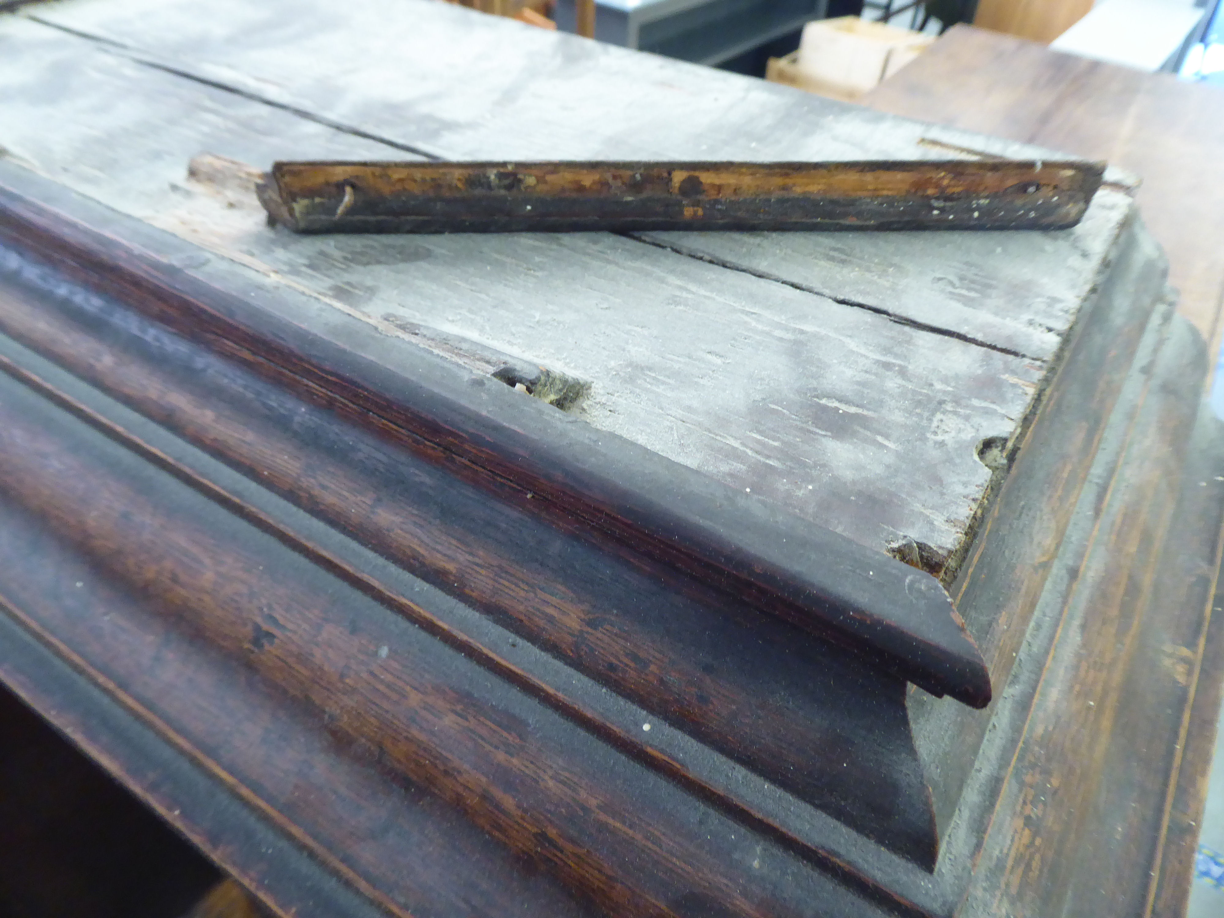 A mid/late 18thC oak longcase clock; the single fusee movement inscribed WM Flint of Charing   83" - Image 9 of 11