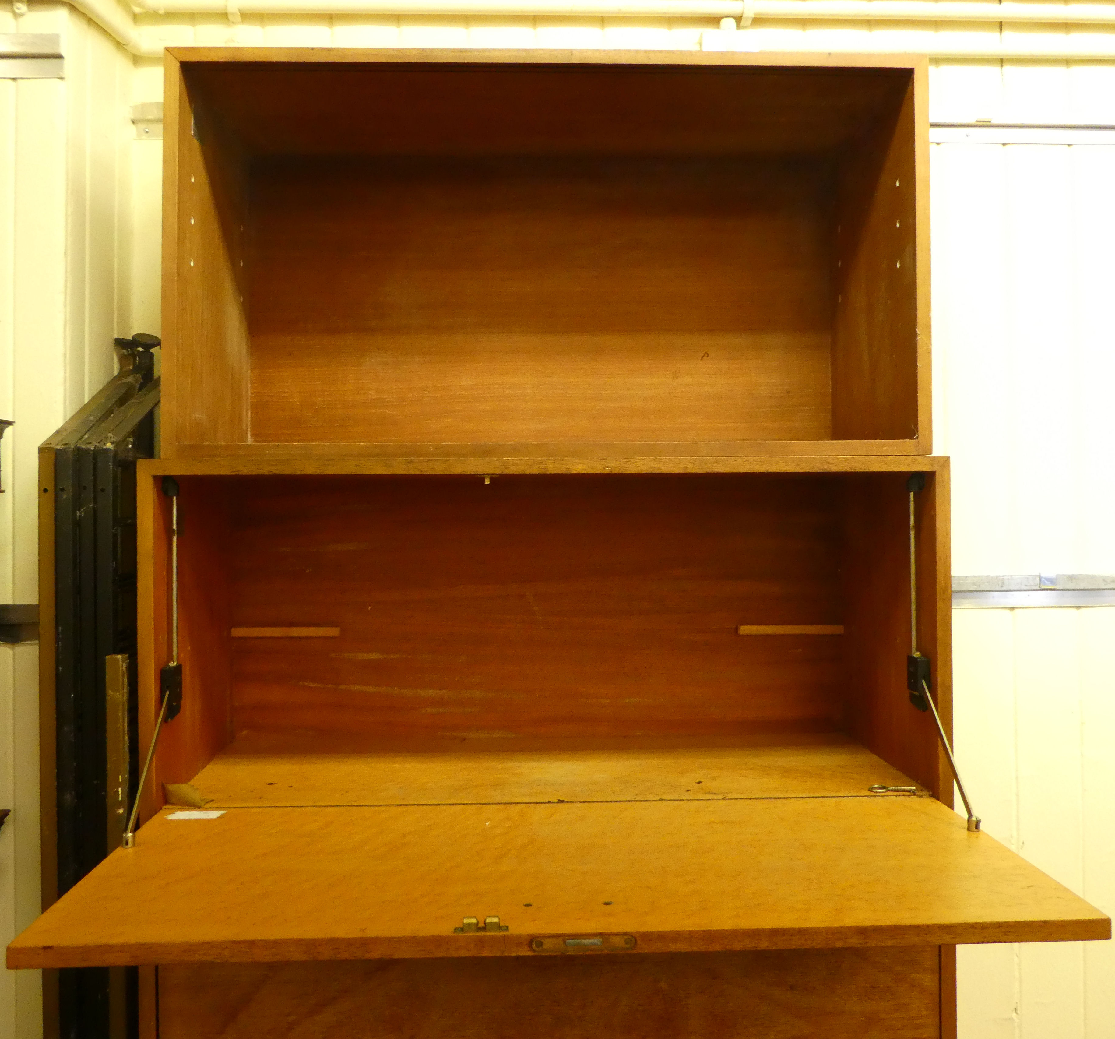 A Ladderax teak modular wall unit, comprising five cabinets  35"w; and five Ladderax side - Image 2 of 6