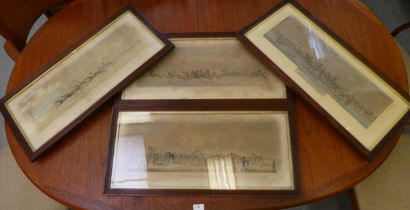 A series of four late 19thC equestrian studies  prints  24" x 11"  framed