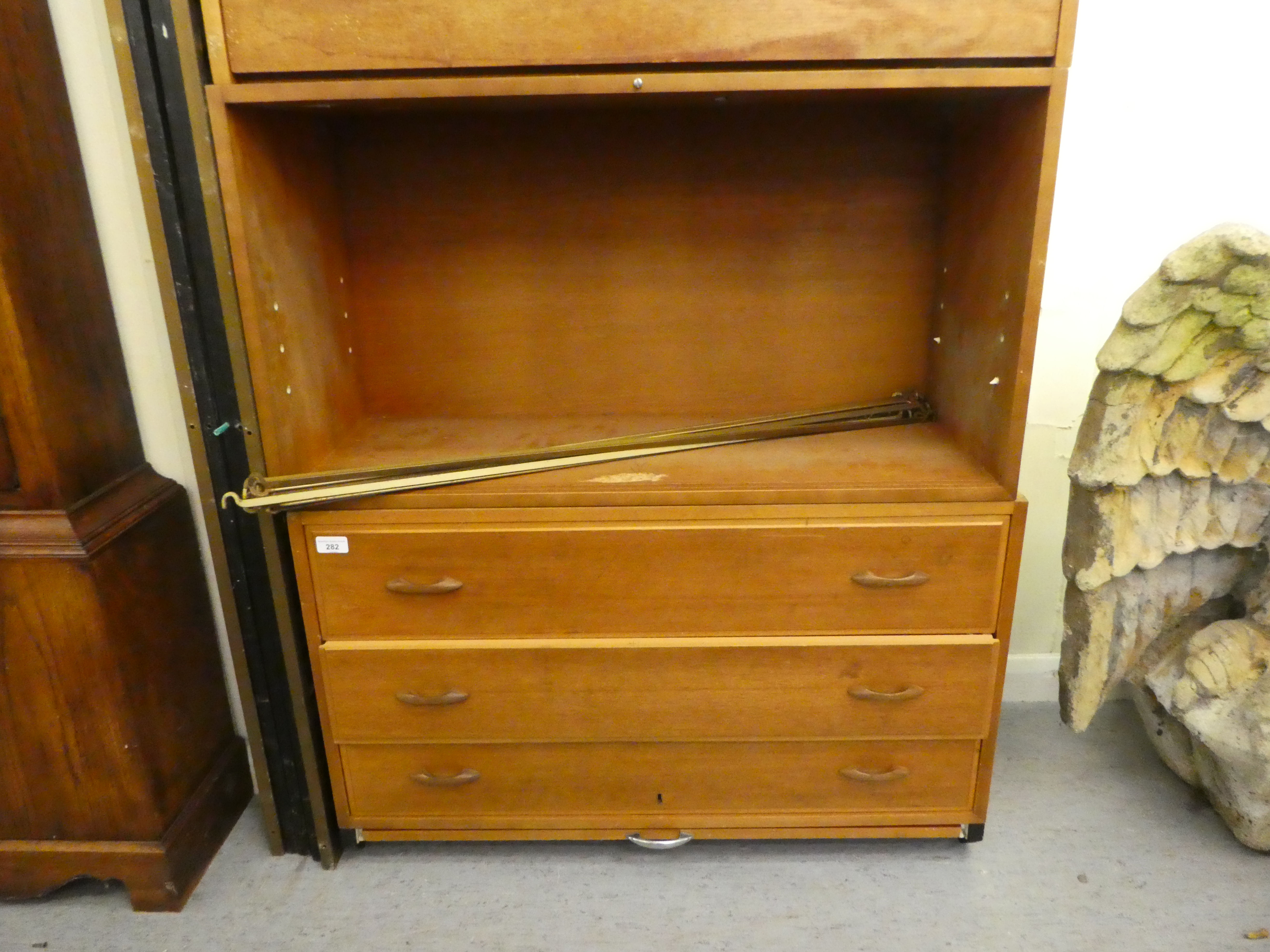 A Ladderax teak modular wall unit, comprising five cabinets  35"w; and five Ladderax side - Image 5 of 6