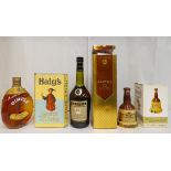 Alcohol, viz. a bottle of Martell Cognac; a bottle of Haig's Dimple; and a presentation decanter