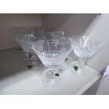 Glassware: to include a set of eight Waterford crystal pedestal wines  4.5"h