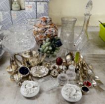 A mixed lot: to include ceramics; glassware; and EPNS tableware and flatware