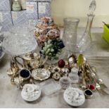 A mixed lot: to include ceramics; glassware; and EPNS tableware and flatware