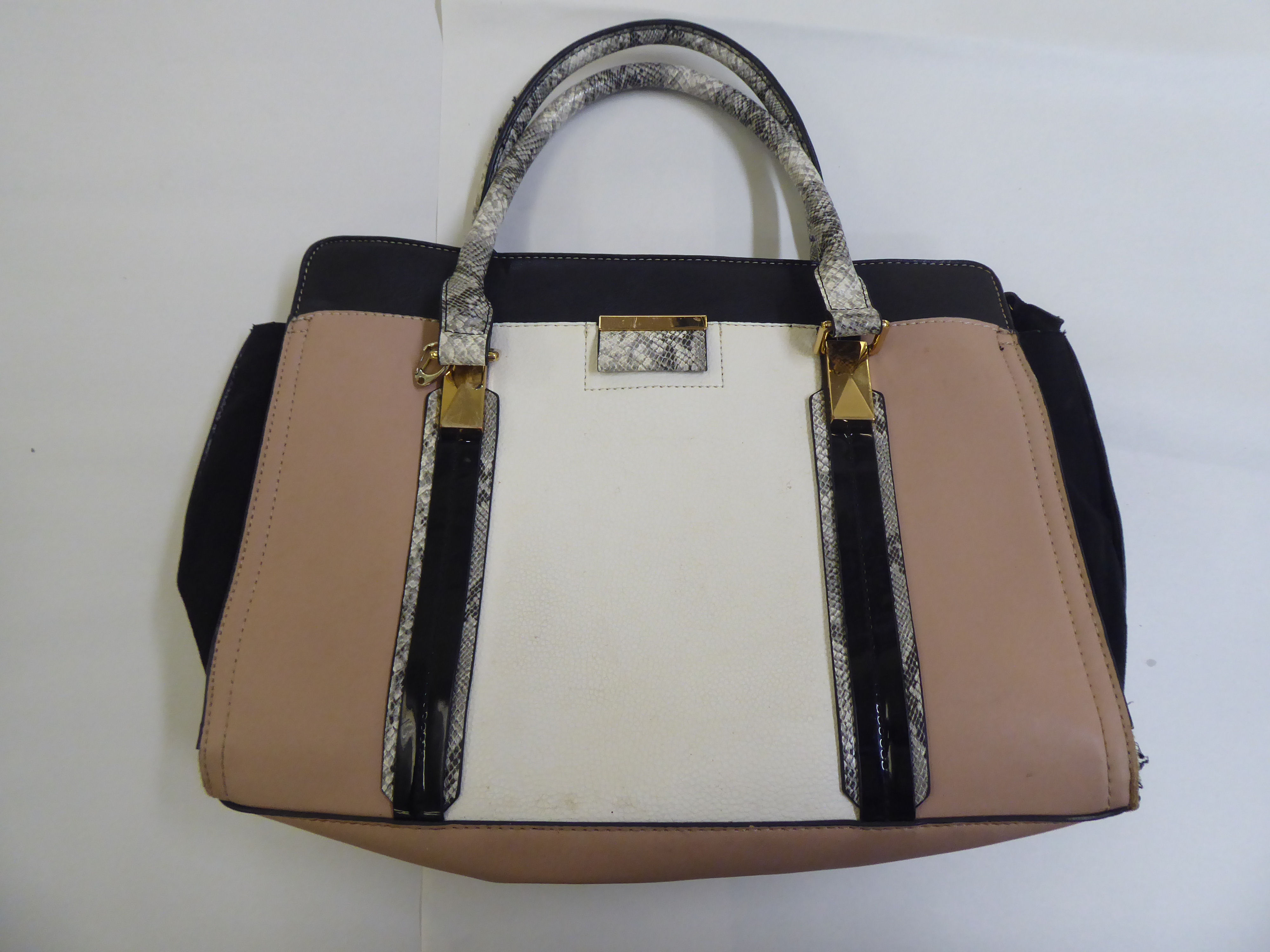 Three ladies handbags: to include a black and cream stitched leather Mercer & Madison example - Image 7 of 7