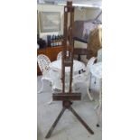 A Winsor & Newton Ltd artist's beech framed easel  69"h