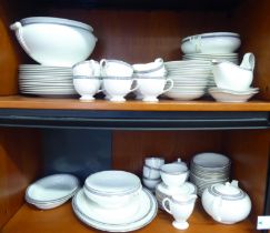 Wedgwood china Palatia tea and dinnerware: to include tureens and dinner plates  largest 6"h