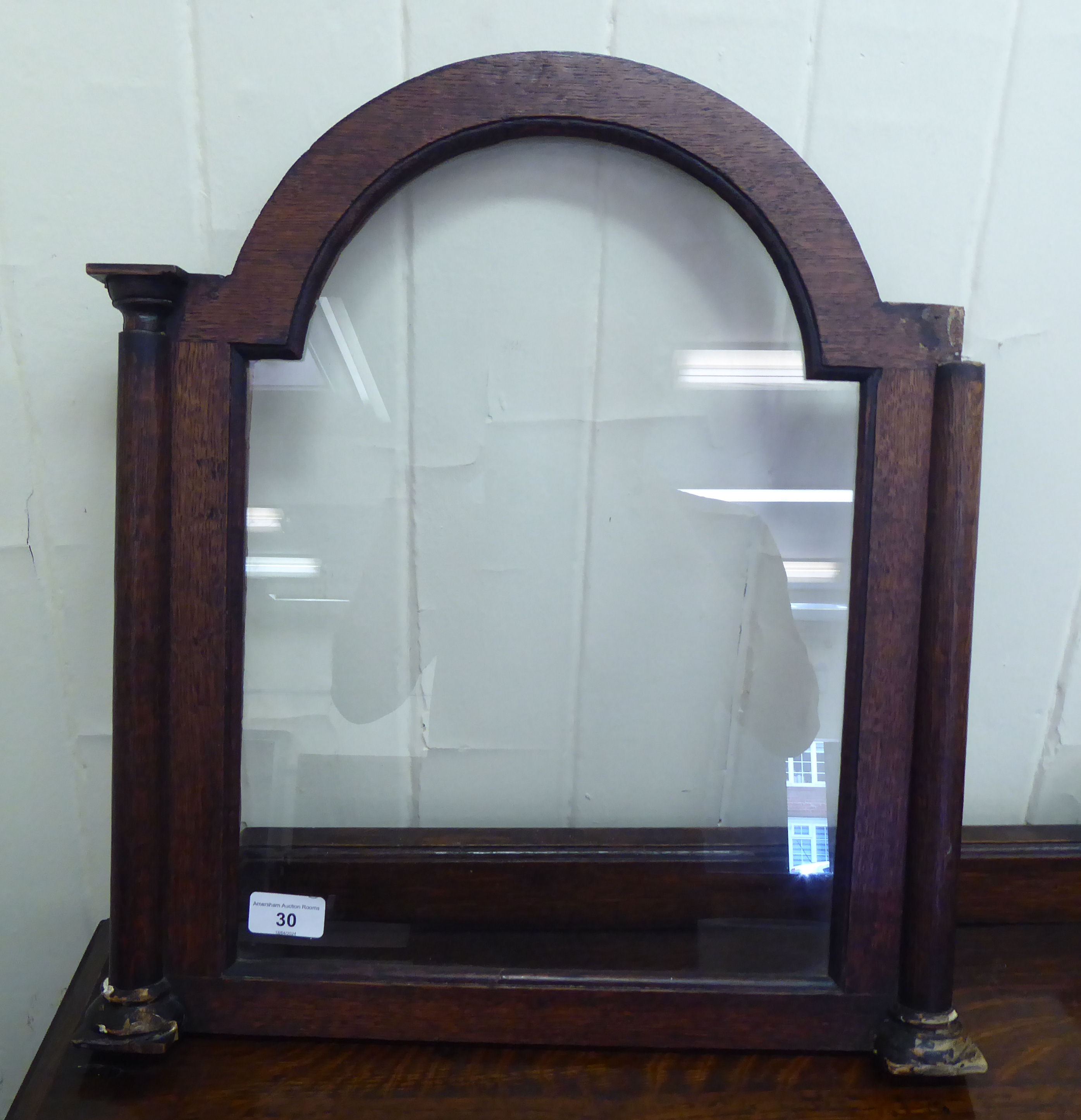 A mid/late 18thC oak longcase clock; the single fusee movement inscribed WM Flint of Charing   83" - Image 4 of 11