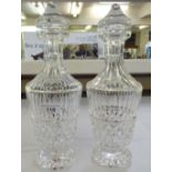 A pair of Waterford crystal decanters and stoppers  13"h