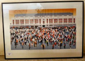 Johnny Bull - 'Last Game at Highbury'  print  16" x 23"  framed