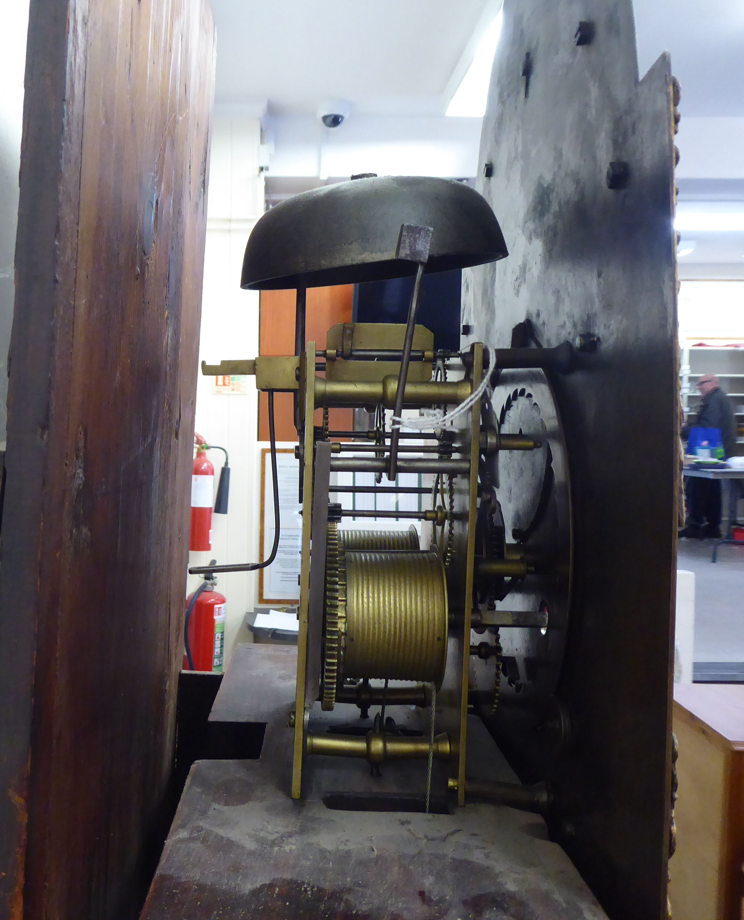 A mid/late 18thC oak longcase clock; the single fusee movement inscribed WM Flint of Charing   83" - Image 7 of 11